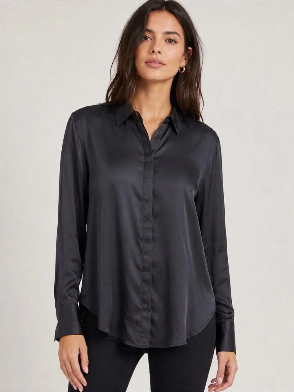 rag & bone navy blue Silk Button Front Shirt M